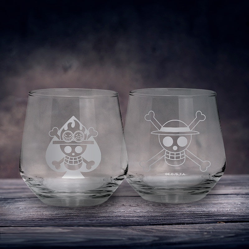 Glas - Packung mit 2 - One Piece - Ace & Luffy