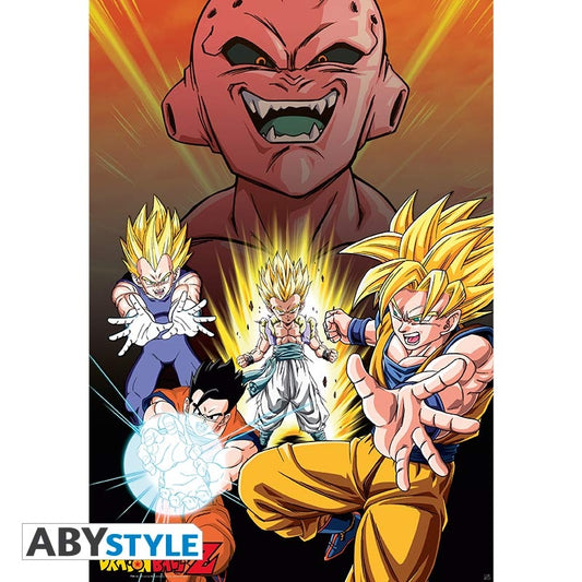 Poster - Gerollt und mit Folie versehen - Dragon Ball - Buu Vs Saiyan