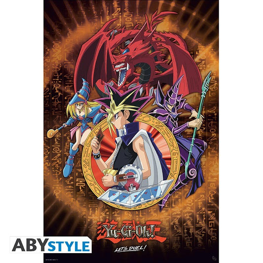 Poster - Gerollt und mit Folie versehen - Yu-Gi-Oh! - Yugi, Slifer & Magician