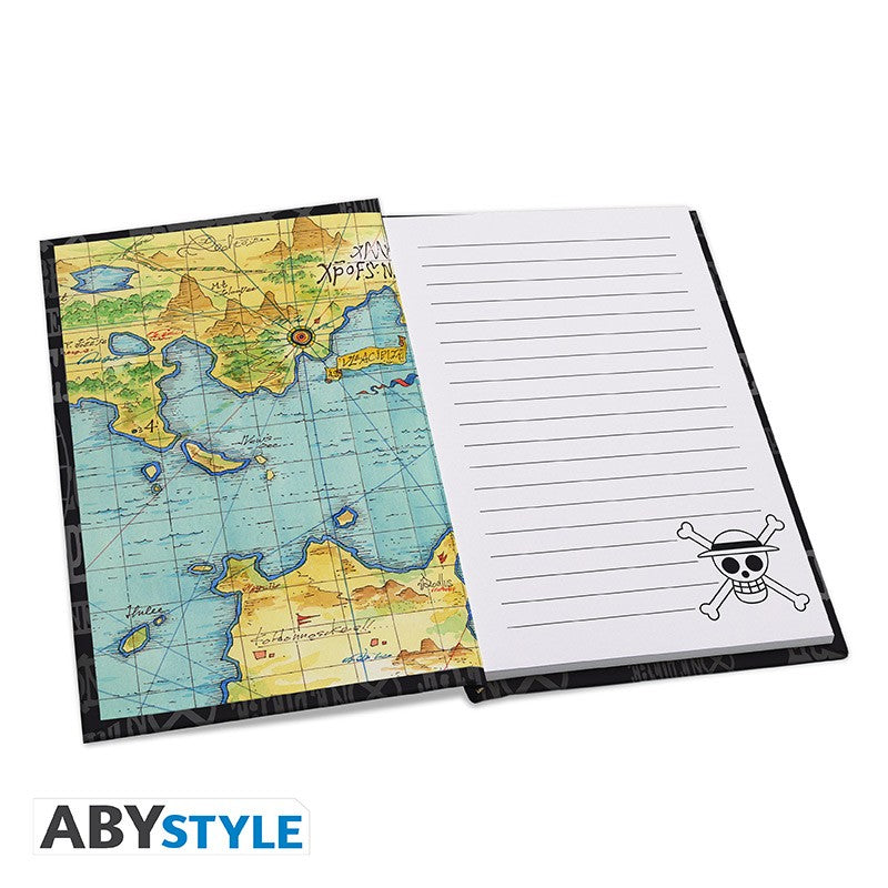 Set - One Piece - Glass XXL + Pin's + Notebook "Skull"