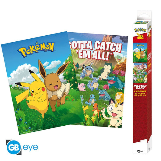 Poster - Packung mit 2 - Pokemon - Pikachu & Friends