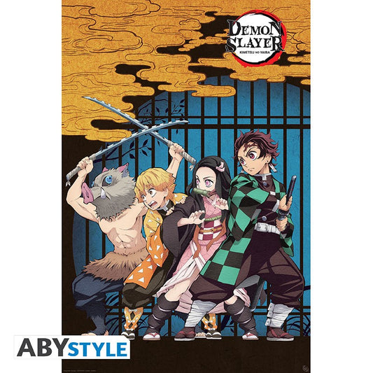 Poster - Gerollt und mit Folie versehen - Demon Slayer - Team