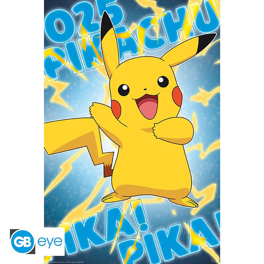Poster - Gerollt und mit Folie versehen - Pokemon - Metalleffekt - Pikachu