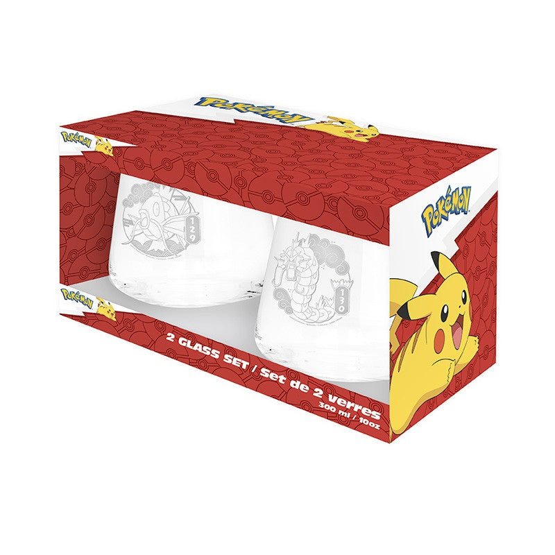Glas - Packung mit 2 - Pokemon - Karpador & Garados