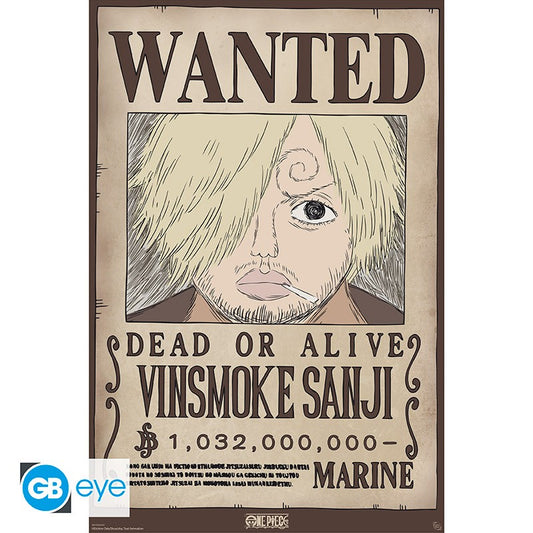 Poster - Gerollt und mit Folie versehen - One Piece - Wanted Sanji Wano