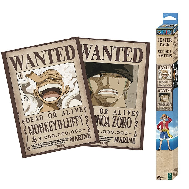 Poster - Packung mit 2 - One Piece - Wanted Luffy & Zoro