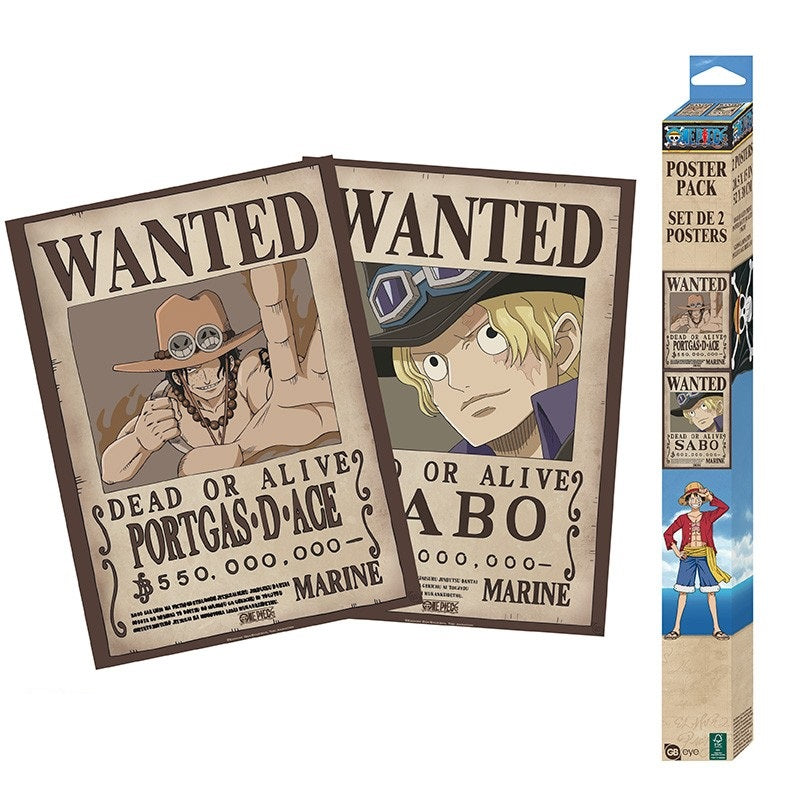 Poster - Packung mit 2 - One Piece - Wanted Sabo & Ace