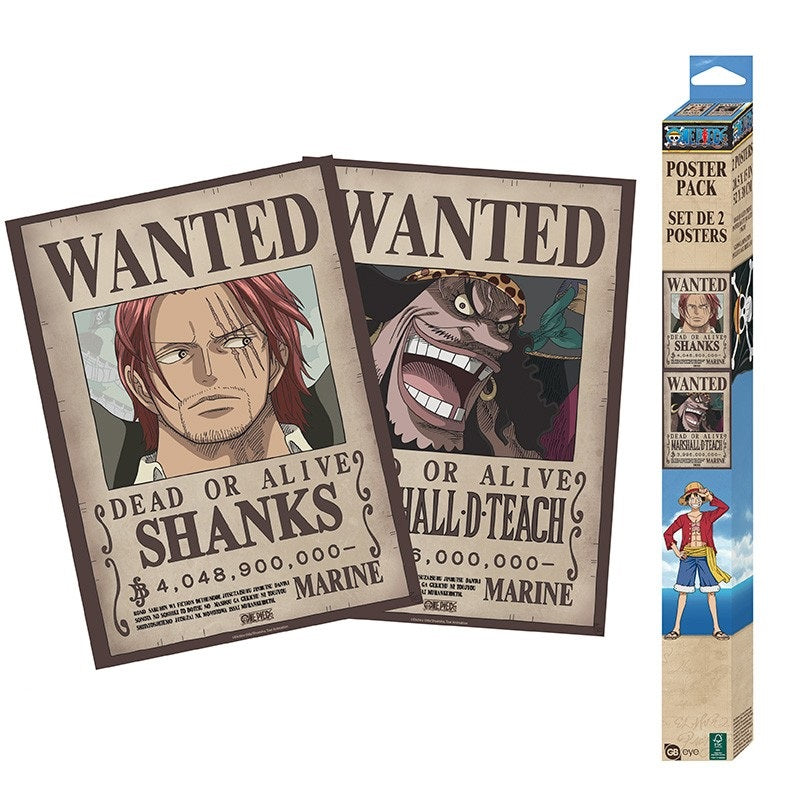 Poster - Packung mit 2 - One Piece - Wanted Shanks & Teach