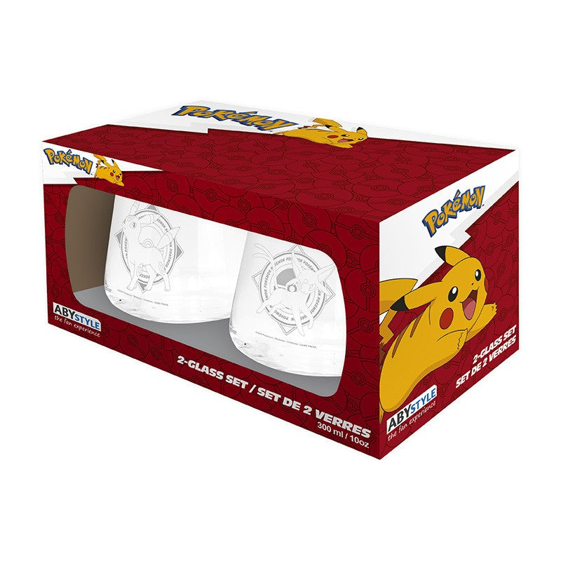 Glas - Packung mit 2 - Pokemon - Psiana und Umbreon - Nachtara