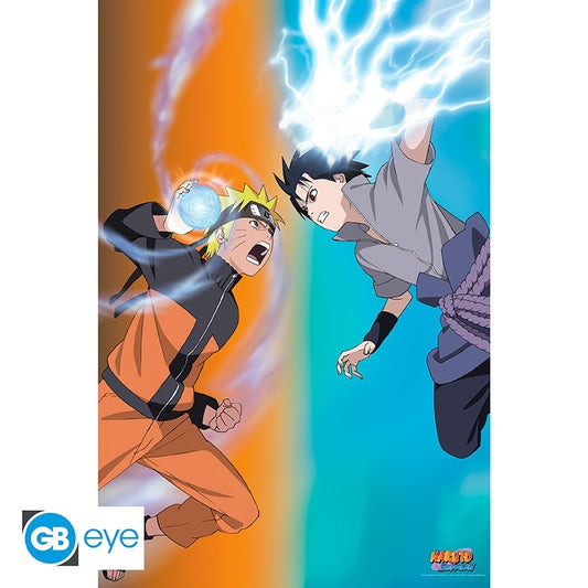 Poster - Gerollt und mit Folie versehen - Naruto - Naruto vs Sasuke