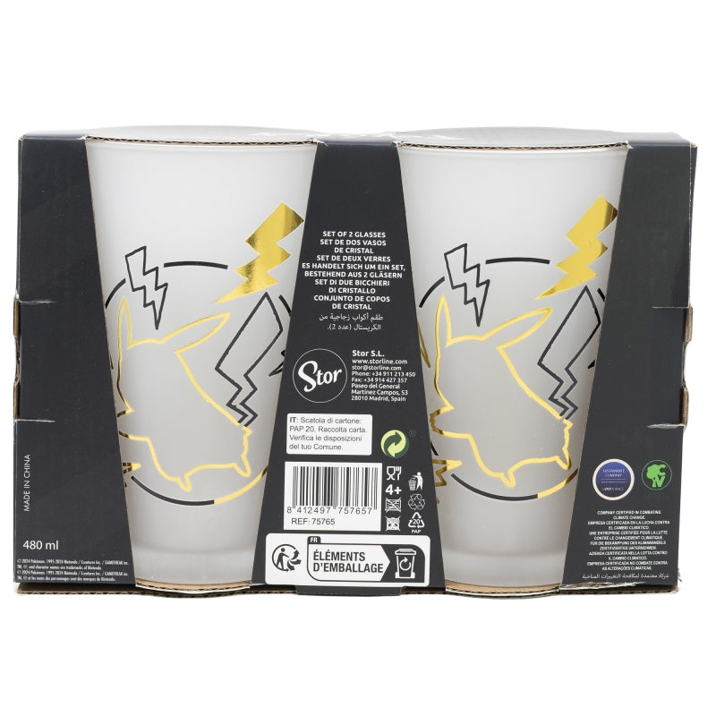 Glas - Packung mit 2 - Pokemon - Pikachu