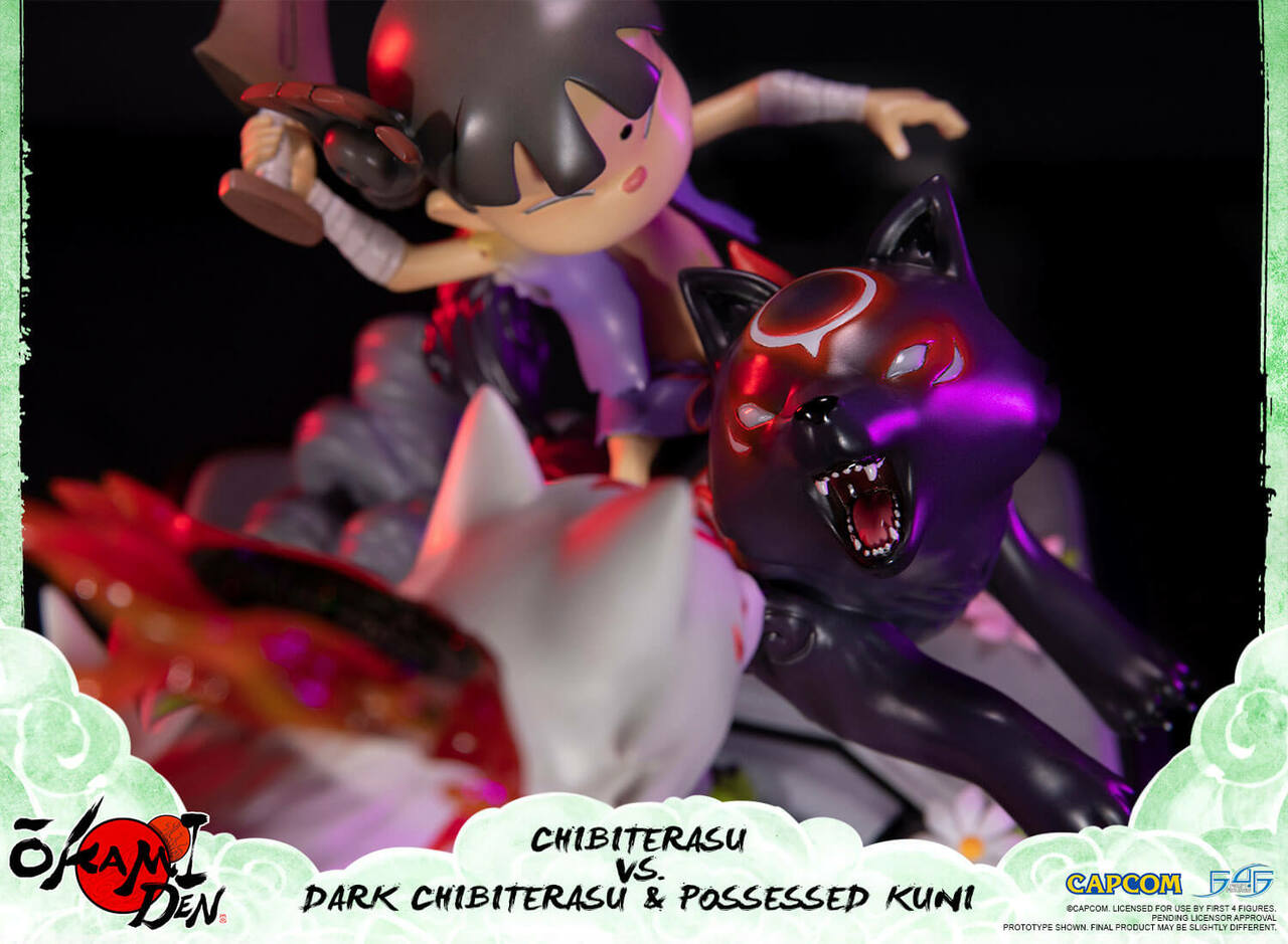 Statue - Okami - Chibiterasu vs Dark Chibiterasu & Possessed Kuni