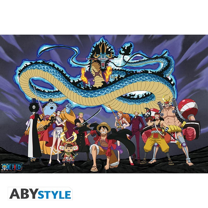 Poster - Gerollt und mit Folie versehen - One Piece - Die Mannschaft gegen Kaido