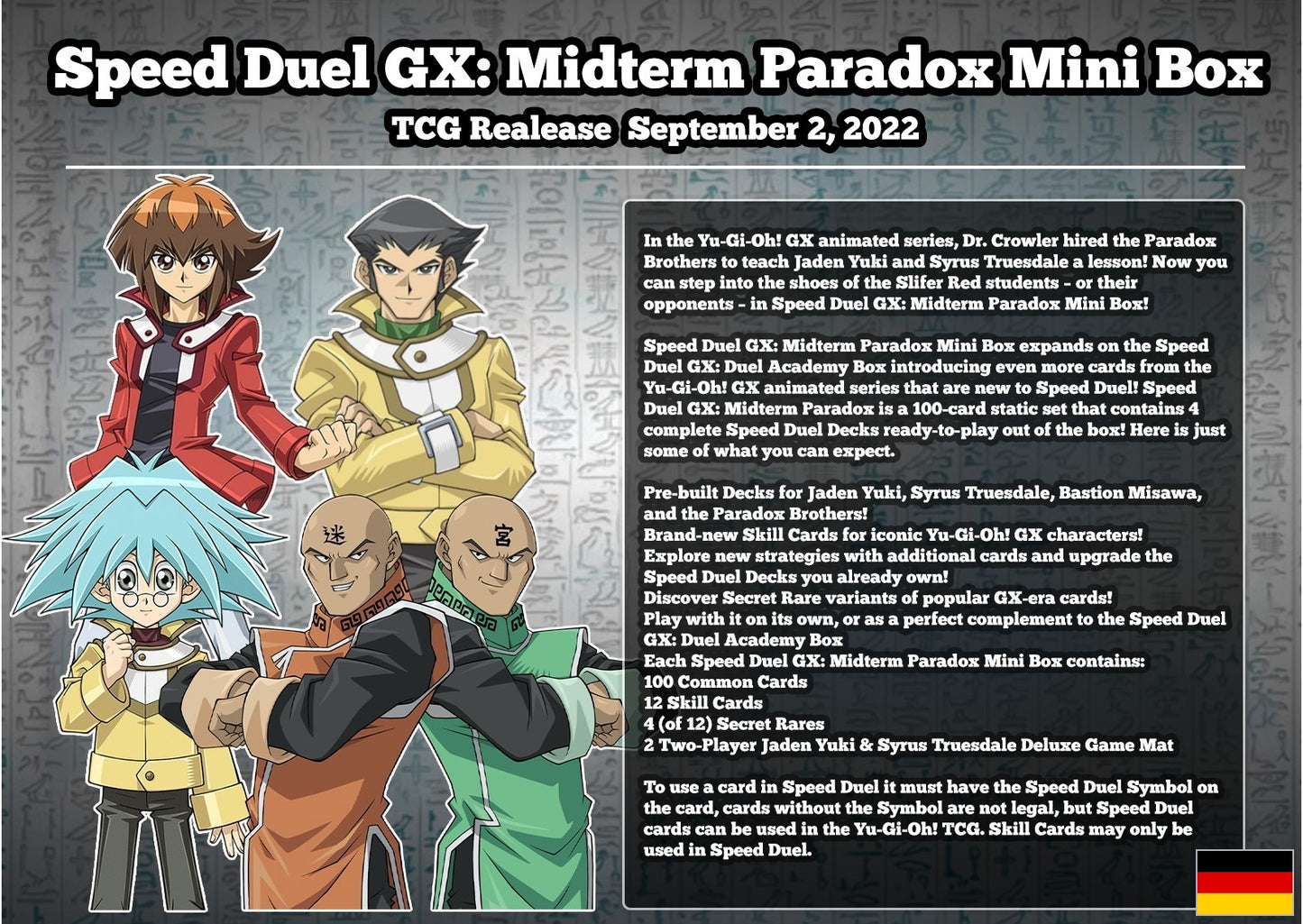 Sammelkarten - Yu-Gi-Oh! - Speed Duel GX Midterm Paradox 2022