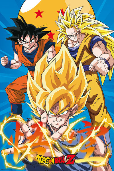 Poster - Gerollt und mit Folie versehen - Dragon Ball - 3 Goku Evo